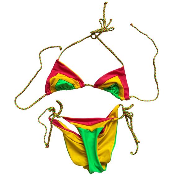 Mia Marcelle Swimwear Colorblock String Bikini Set - Picture 5 of 7